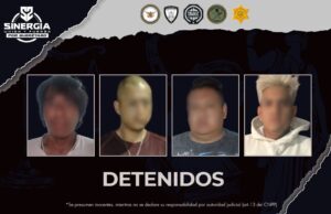 Sinergia realiza cateos simultáneos en la capital; cuatro hombres resultaron detenidos