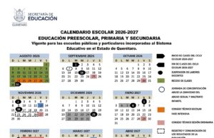 Oficializan calendario escolar 2026-2027