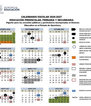 Oficializan calendario escolar 2026-2027