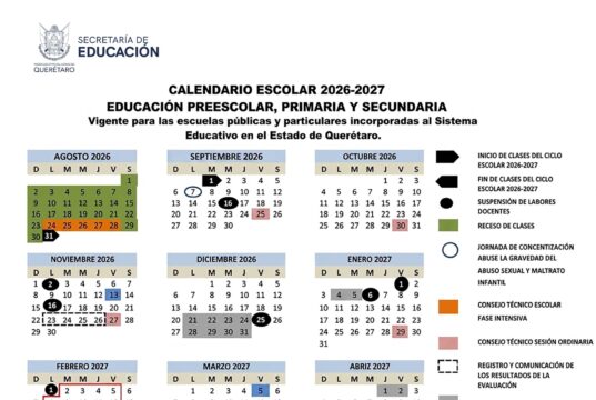 Oficializan calendario escolar 2026-2027
